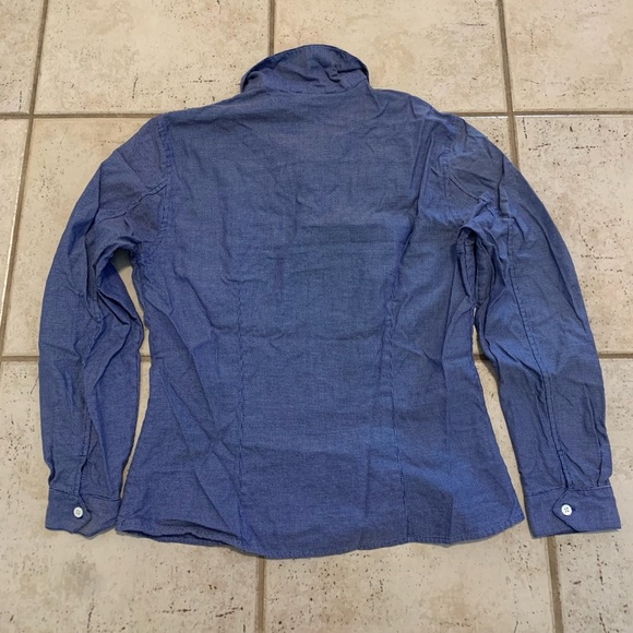 Banana Republic Blue and White Button-Down Shirt Large - Picture 4 of 7